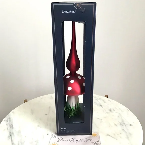 Anthropologie Glass Tree Topper Mushroom New In Box New With Tag - Picture 6 of 7